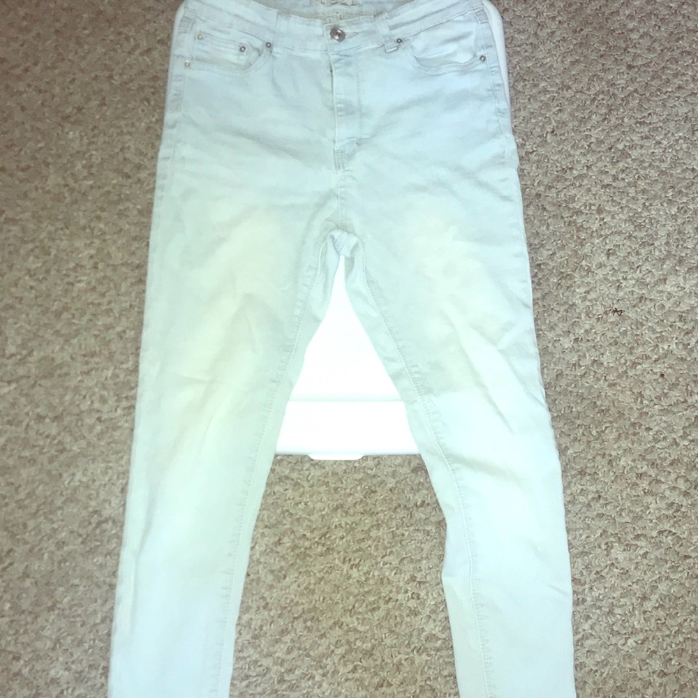Baby blue upper high raise jegging, worn once